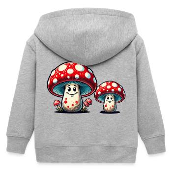 Fungi - Kids Organic Zip-up Hoodie by Stanley/Stella - heather grey - Back
