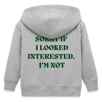 Byellas Sorry if i looked interested print - Kids Organic Zip-up Hoodie by Stanley/Stella - heather grey - Back