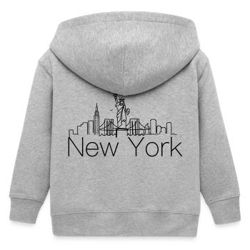 New York Skyline - Kinder Organic Kapuzenjacke Mini Cultivator von Stanley/Stella - Grau meliert - Hinten