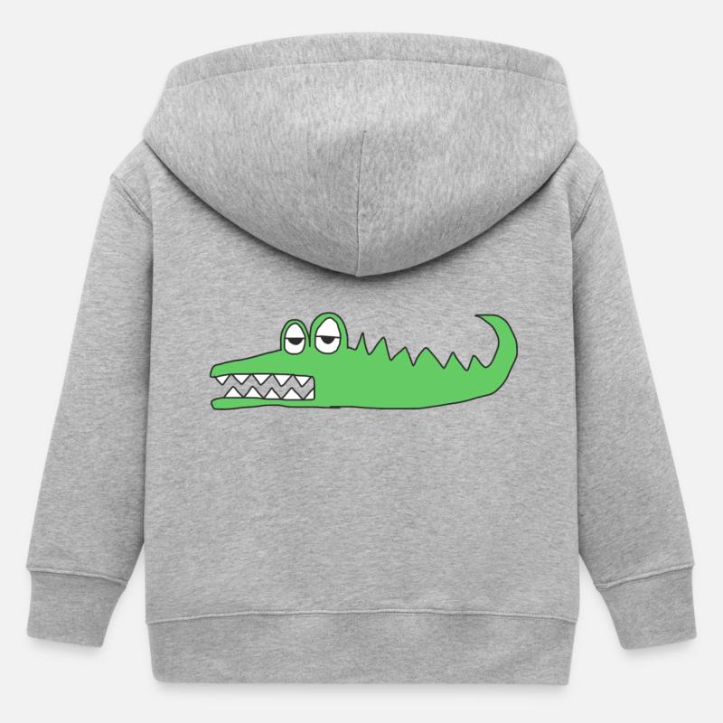 Krokodil - Kinder Organic Kapuzenjacke Mini Cultivator von Stanley/Stella - Grau meliert
