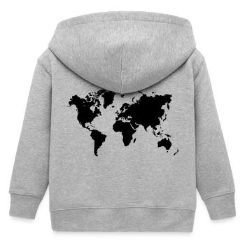 Welt travel world trip map retro - Kinder Organic Kapuzenjacke Mini Cultivator von Stanley/Stella - Grau meliert - Hinten