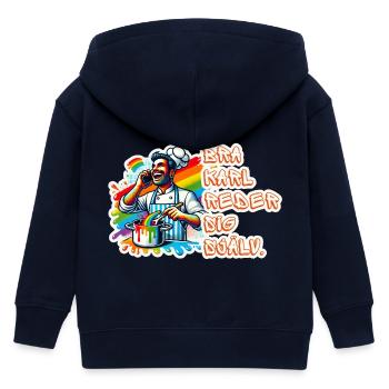 L’homme bon prend soin de lui-même - la joie de cuisiner - Veste à capuche enfant bio Stanley/Stella - marine - Dos