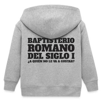 Baptistère romain du Ier siècle - Veste à capuche enfant bio Stanley/Stella - gris chiné - Dos