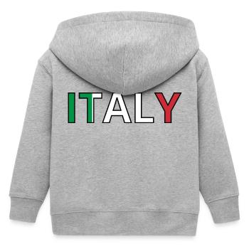 Italien Flagge - Kinder Organic Kapuzenjacke Mini Cultivator von Stanley/Stella - Grau meliert - Hinten