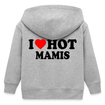 I love hot mamis - Kids Organic Zip-up Hoodie by Stanley/Stella - heather grey - Back