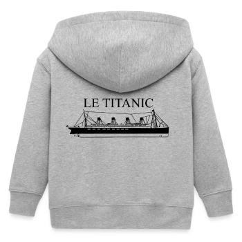 Schiff der Titanic - Kinder Organic Kapuzenjacke Mini Cultivator von Stanley/Stella - Grau meliert - Hinten
