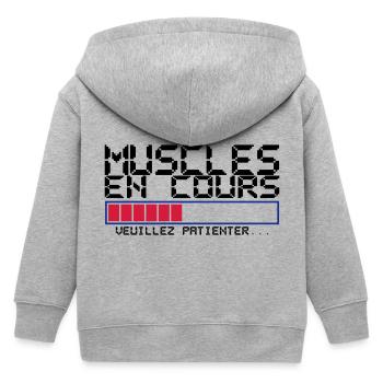 muscles en cours citation - Veste à capuche enfant bio Stanley/Stella - gris chiné - Dos