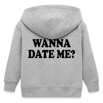 wanna date me - Kids Organic Zip-up Hoodie by Stanley/Stella - heather grey - Back
