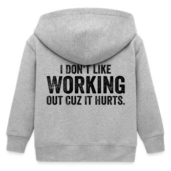 I Don't Like Working Out Cuz It Hurts - Funny - Veste à capuche enfant bio Stanley/Stella - gris chiné - Dos
