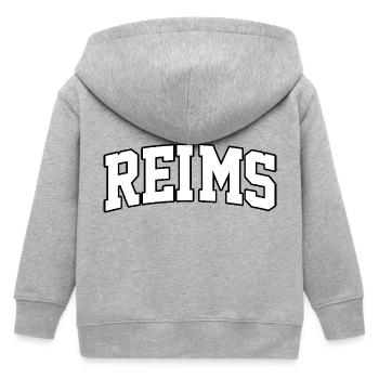 Reims Logo: Kollegiales Design im französischen Stil - Kinder Organic Kapuzenjacke Mini Cultivator von Stanley/Stella - Grau meliert - Hinten
