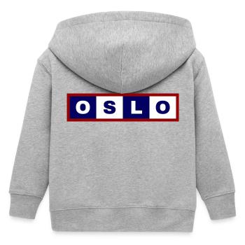 Oslo, Norvège, Typographie minimale - Veste à capuche enfant bio Stanley/Stella - gris chiné - Dos