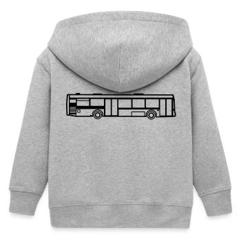 Bus - Kinder Organic Kapuzenjacke Mini Cultivator von Stanley/Stella - Grau meliert - Hinten