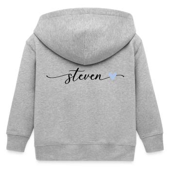 Steven Name Kalligrafie Schrift - Kinder Organic Kapuzenjacke Mini Cultivator von Stanley/Stella - Grau meliert - Hinten