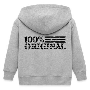Rayures logo 100 % original - Veste à capuche enfant bio Stanley/Stella - gris chiné - Dos