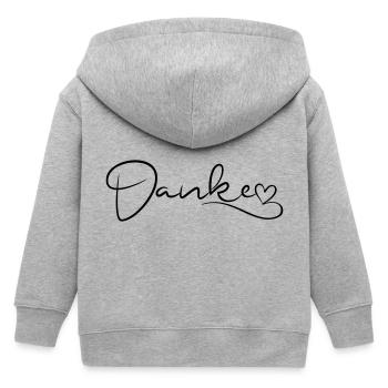 Thank You Scripture with Heart - Kids Organic Zip-up Hoodie by Stanley/Stella - heather grey - Back