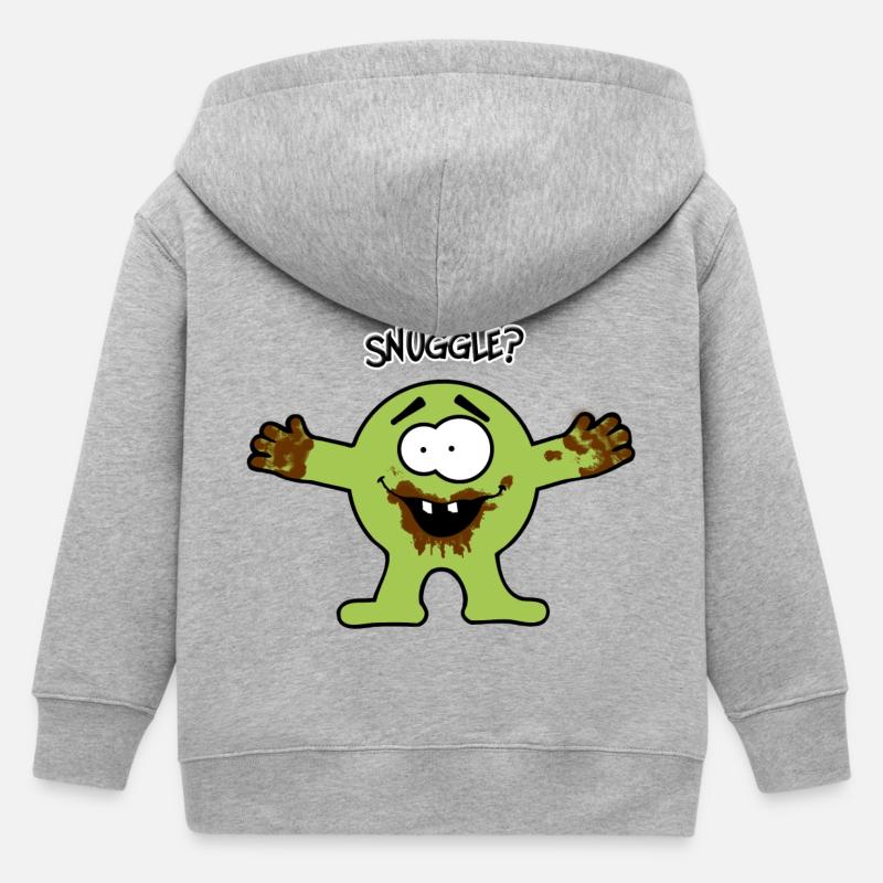 Blottir? Chocolat monstre. - Veste à capuche enfant bio Stanley/Stella - gris chiné