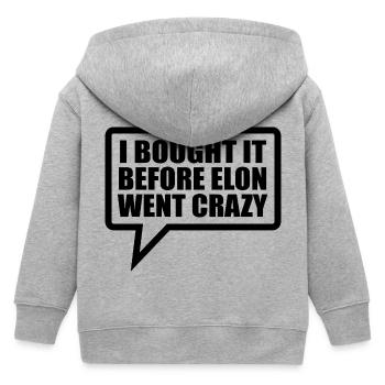 I bought it before Elon went crazy - Kinder Organic Kapuzenjacke Mini Cultivator von Stanley/Stella - Grau meliert - Hinten