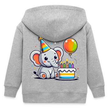 Elefant Kid Celebrating Birthday - Kinder Organic Kapuzenjacke Mini Cultivator von Stanley/Stella - Grau meliert - Hinten