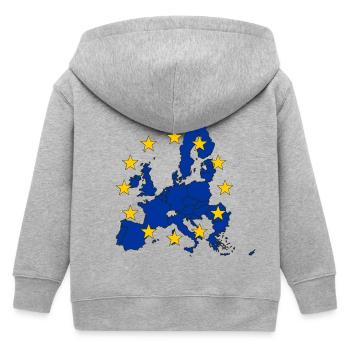 Europäische Union - Kinder Organic Kapuzenjacke Mini Cultivator von Stanley/Stella - Grau meliert - Hinten