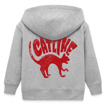 Catlike Katzenliebhaber - Kinder Organic Kapuzenjacke Mini Cultivator von Stanley/Stella - Grau meliert - Hinten