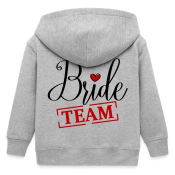 Team Braut Herz Junggesellin - Kinder Organic Kapuzenjacke Mini Cultivator von Stanley/Stella - Grau meliert - Hinten
