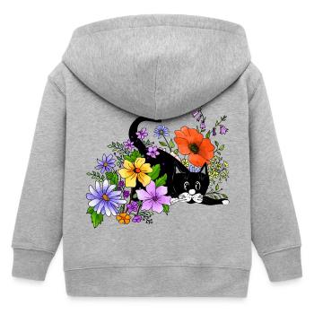 Katze - Kinder Organic Kapuzenjacke Mini Cultivator von Stanley/Stella - Grau meliert - Hinten