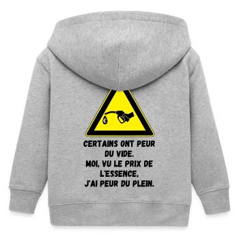 Angst vor dem Tanken - Kinder Organic Kapuzenjacke Mini Cultivator von Stanley/Stella - Grau meliert - Hinten