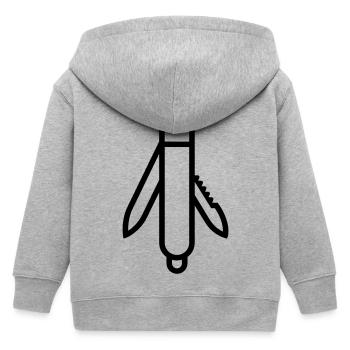 Knife - Kids Organic Zip-up Hoodie by Stanley/Stella - heather grey - Back