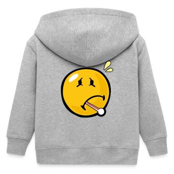 Smiley Unwell - Kids Organic Zip-up Hoodie by Stanley/Stella - heather grey - Back