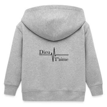 Gott liebt dich - Kinder Organic Kapuzenjacke Mini Cultivator von Stanley/Stella - Grau meliert - Hinten