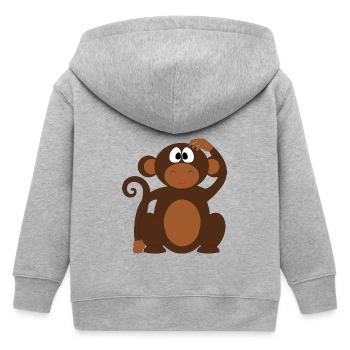 Affe - Kinder Organic Kapuzenjacke Mini Cultivator von Stanley/Stella - Grau meliert - Hinten