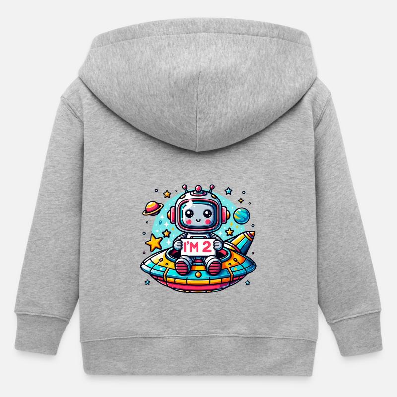 J’ai 2 ans deuxième anniversaire - Veste à capuche enfant bio Stanley/Stella - gris chiné