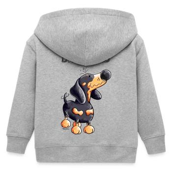 Knuffiger Dackel - Kinder Organic Kapuzenjacke Mini Cultivator von Stanley/Stella - Grau meliert - Hinten