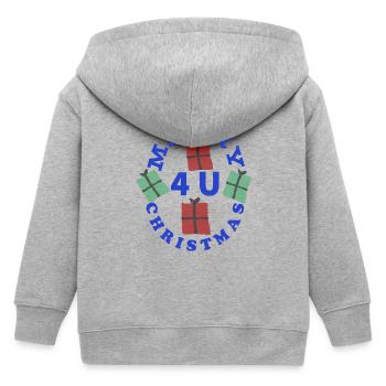 Lebendige Geschenke Weihnachtsdesign - Kinder Organic Kapuzenjacke Mini Cultivator von Stanley/Stella - Grau meliert - Hinten