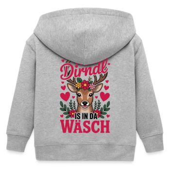 Reh Mei Dirndl Is In Dä Wäsch Spruch Bayerisch - Kinder Organic Kapuzenjacke Mini Cultivator von Stanley/Stella - Grau meliert - Hinten