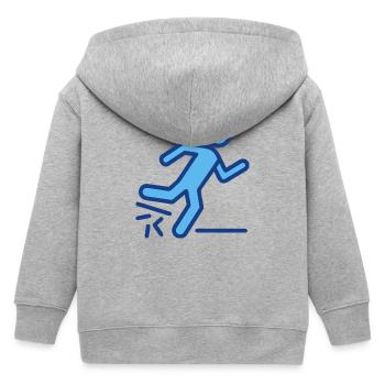 Dynamic Blue Runner Silhouette - Kids Organic Zip-up Hoodie by Stanley/Stella - heather grey - Back