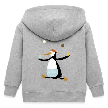 Pinguin jongliert Eis - Kinder Organic Kapuzenjacke Mini Cultivator von Stanley/Stella - Grau meliert - Hinten