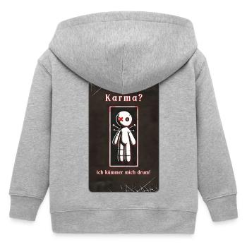 „Karma? Ich kümmere mich darum!“ - Kinder Organic Kapuzenjacke Mini Cultivator von Stanley/Stella - Grau meliert - Hinten