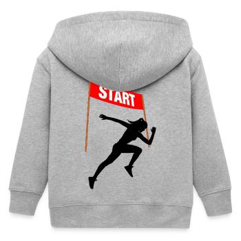 Départ des coureuses – Esprit de course - Veste à capuche enfant bio Stanley/Stella - gris chiné - Dos