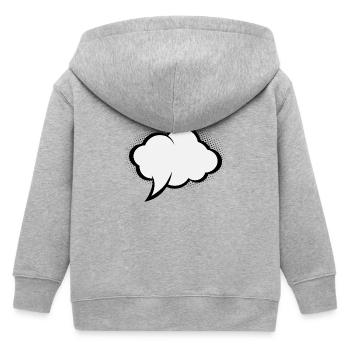 Comic Speech Bubble - Kids Organic Zip-up Hoodie by Stanley/Stella - heather grey - Back