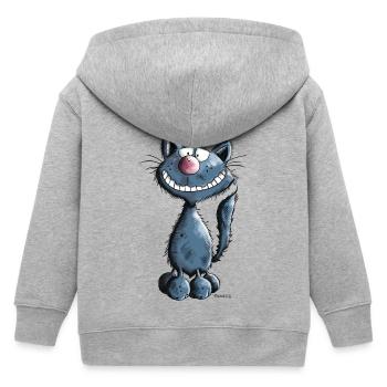 Grinse Katze - Kinder Organic Kapuzenjacke Mini Cultivator von Stanley/Stella - Grau meliert - Hinten