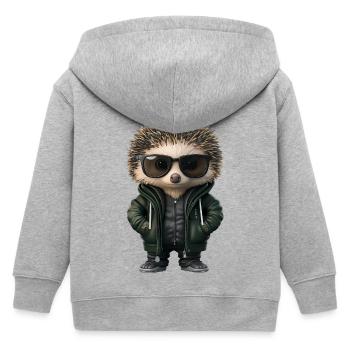 cooler Igel mit Sonnenbrille und Kapuzenjacke - Kinder Organic Kapuzenjacke Mini Cultivator von Stanley/Stella - Grau meliert - Hinten