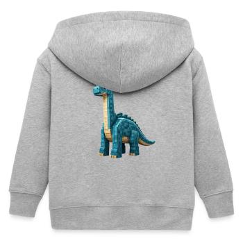 Pixel Brontosaurus - Kinder Organic Kapuzenjacke Mini Cultivator von Stanley/Stella - Grau meliert - Hinten