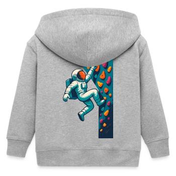 Bouldern Astronaut schweben leicht klettern Gesche - Kinder Organic Kapuzenjacke Mini Cultivator von Stanley/Stella - Grau meliert - Hinten