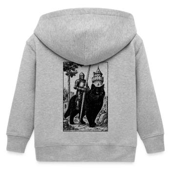 Ritter auf Katze - Kinder Organic Kapuzenjacke Mini Cultivator von Stanley/Stella - Grau meliert - Hinten