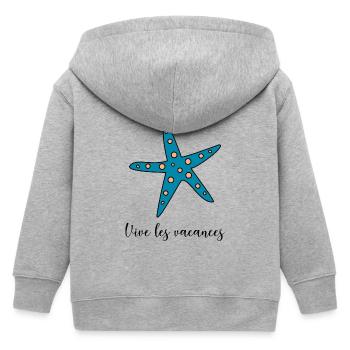 VIVE LES VACANCES. VACANCES.BONNES VACANCES - Veste à capuche enfant bio Stanley/Stella - gris chiné - Dos