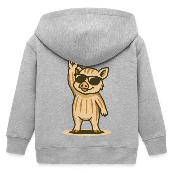 Wild Boar Rocker - Kinder Organic Kapuzenjacke Mini Cultivator von Stanley/Stella - Grau meliert - Hinten