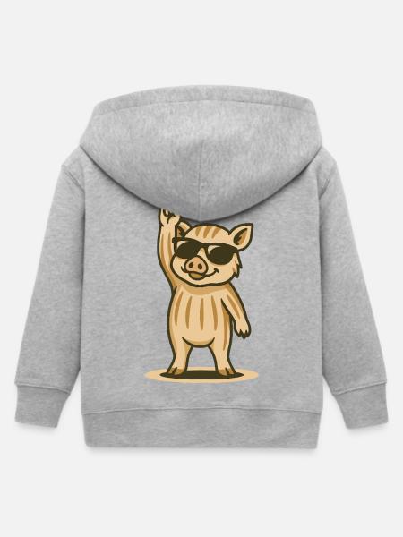 Wild Boar Rocker - Kinder Organic Kapuzenjacke Mini Cultivator von Stanley/Stella - Grau meliert