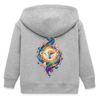Kosmosfarben Wirbel Regenbogen Kunst Kindisch Spaß - Kinder Organic Kapuzenjacke Mini Cultivator von Stanley/Stella - Grau meliert - Hinten