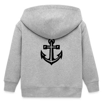 Sehr alter Anker im Tattoo Style - Kinder Organic Kapuzenjacke Mini Cultivator von Stanley/Stella - Grau meliert - Hinten